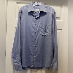 Vintage Franco Gucci Blue Button Down Pure Egyptian Cotton Shirt Size 43